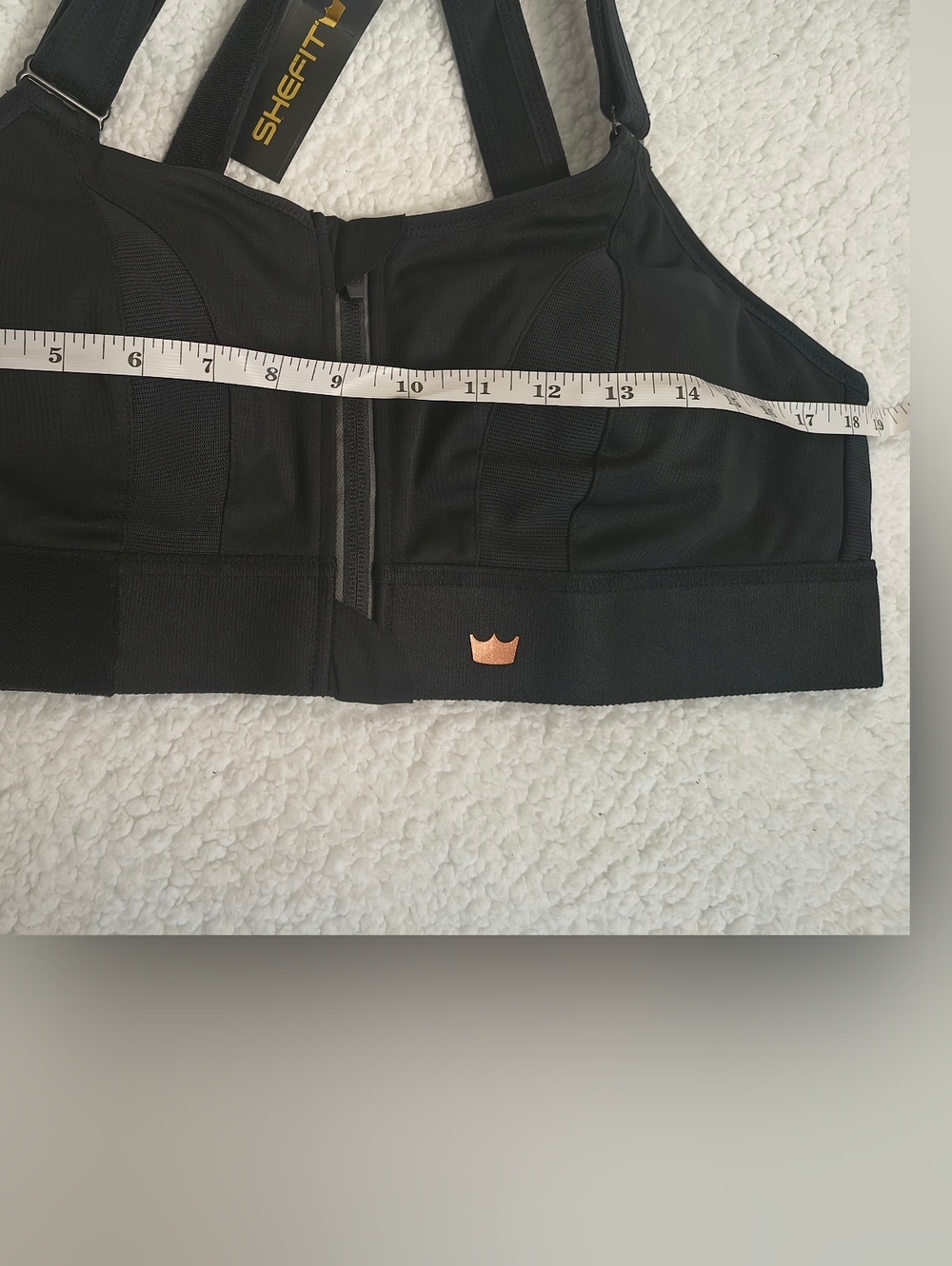 Shefit Sports Bra L1 Luxe High Impact Front Zip Black Adjustable Gym Workout NEW - Picture 12 of 16